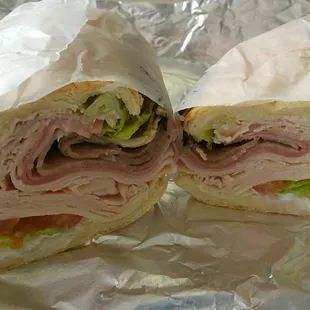 a cut in half sandwich
