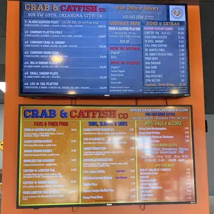 Top menu is booked and bottom menu is fried