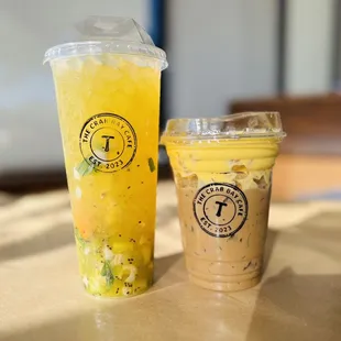 Tropical fruit tea & egg coffee