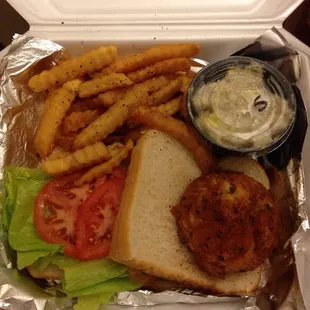 Crab cake sandwich