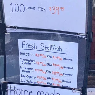 a sign for shrimp specials