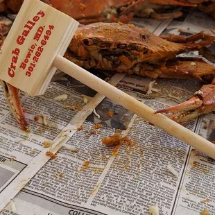 a pile of crabs on a table