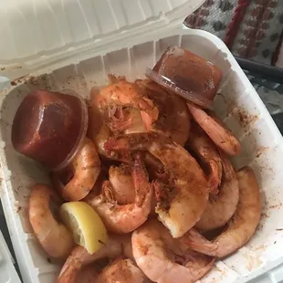 Steamed shrimp...