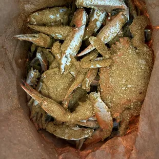 Dozen medium male crabs $63