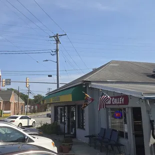 At the corner intersection