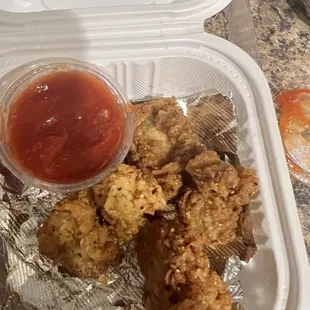 Fried oysters (I ate a few before taking the picture).