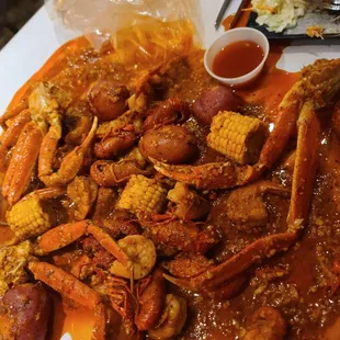 Crawfish shrimp and snow crab