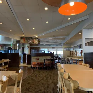 the dining area of the restaurant