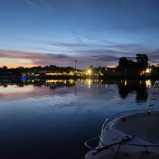 The view from the dock in the evening