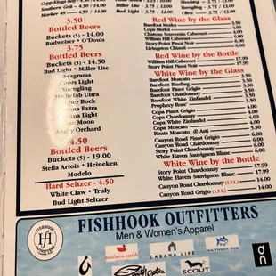 the menu