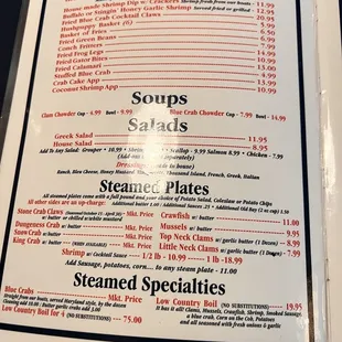 sushi and sashimi, menu