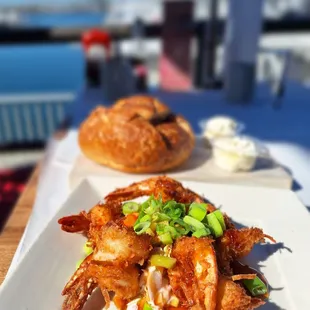Coconut shrimp and sourdough loaf