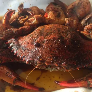 a crab on a plate