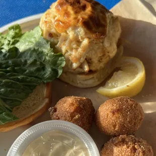 Huge and delicious crab cakes!
