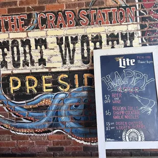 Entrance &amp; happy hour menu