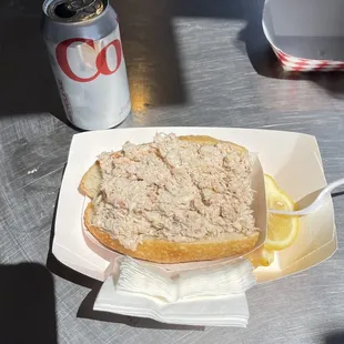 Crab Sandwich + Diet Coke.