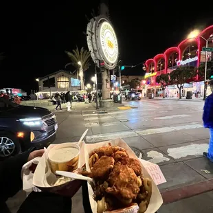 fish and chips, outside