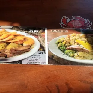 Menu on table