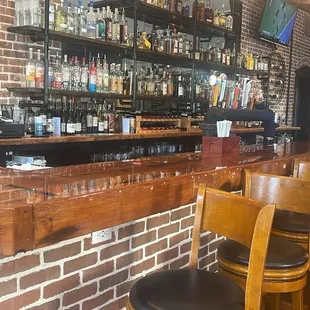 Indoor seating at the bar