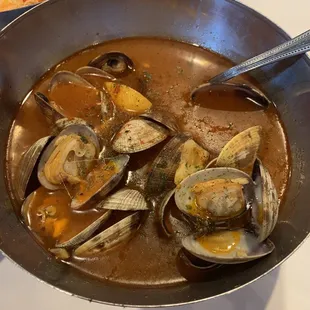 Clams in herb sauce, medium.