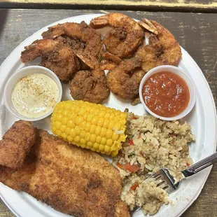 Fried catfish &amp; fried shrimp