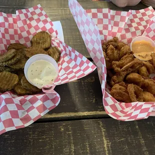 Pickles and shrimp/calamari