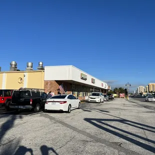 Outside the restaurant