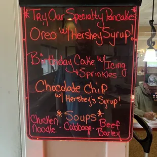 a menu for a restaurant