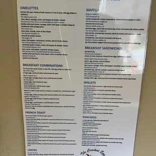 breakfast menu