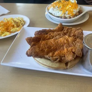 Chicken and waffles