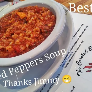 a bowl of stuffed peppers soup