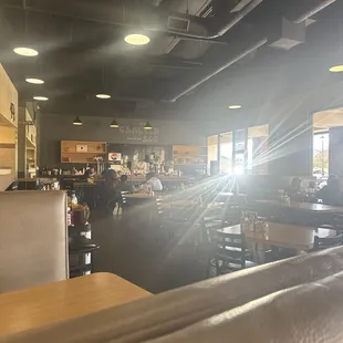 the inside of a restaurant