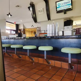 Half of the diner seats. The other half had people sitting there.