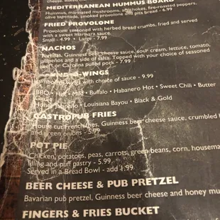 The menu was the first sign of a sad state of affairs.