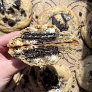 Oreo stuffed cookies and cream cookies