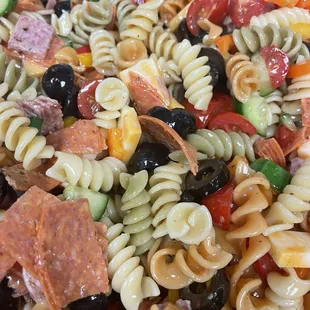 Homemade pasta salad with all the goodies!