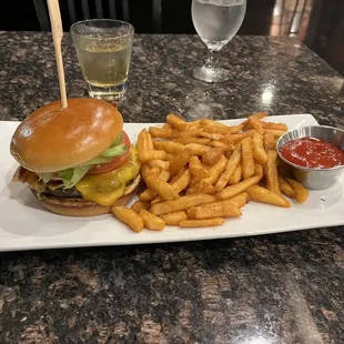 Marriott Burger and fries.