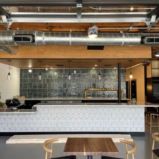 the kitchen and dining area