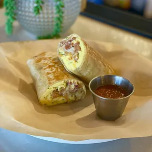 a breakfast burrito