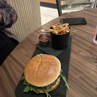 Burger and fries