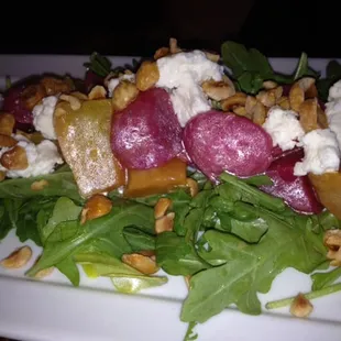 BEET salad with ARUGULA and GOAT CHEESE