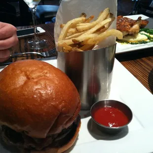 Burger and fries