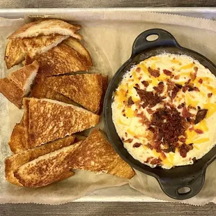 Bacon dip with sourdough toast