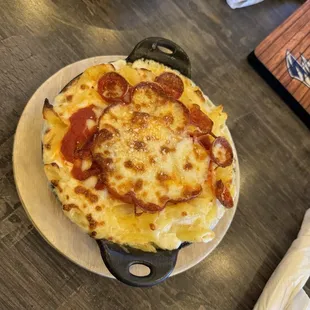 Gluten Free Pizza Mac! Very yummy! (I&apos;d recommend asking for extra pizza sauce!!)
