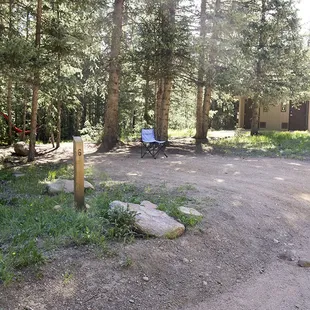 Vault toilets near parking for camp site 6 &amp; 7