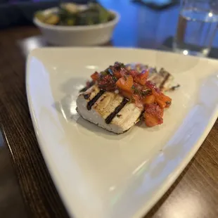 Fish feature with delicious peach raspberry salsa