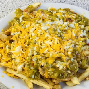 Roadrunner special with green chile