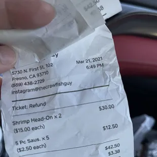 Time I canceled my order.