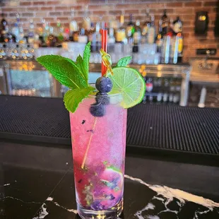 Fresh Blueberry Mojito