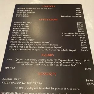 Menu side 2